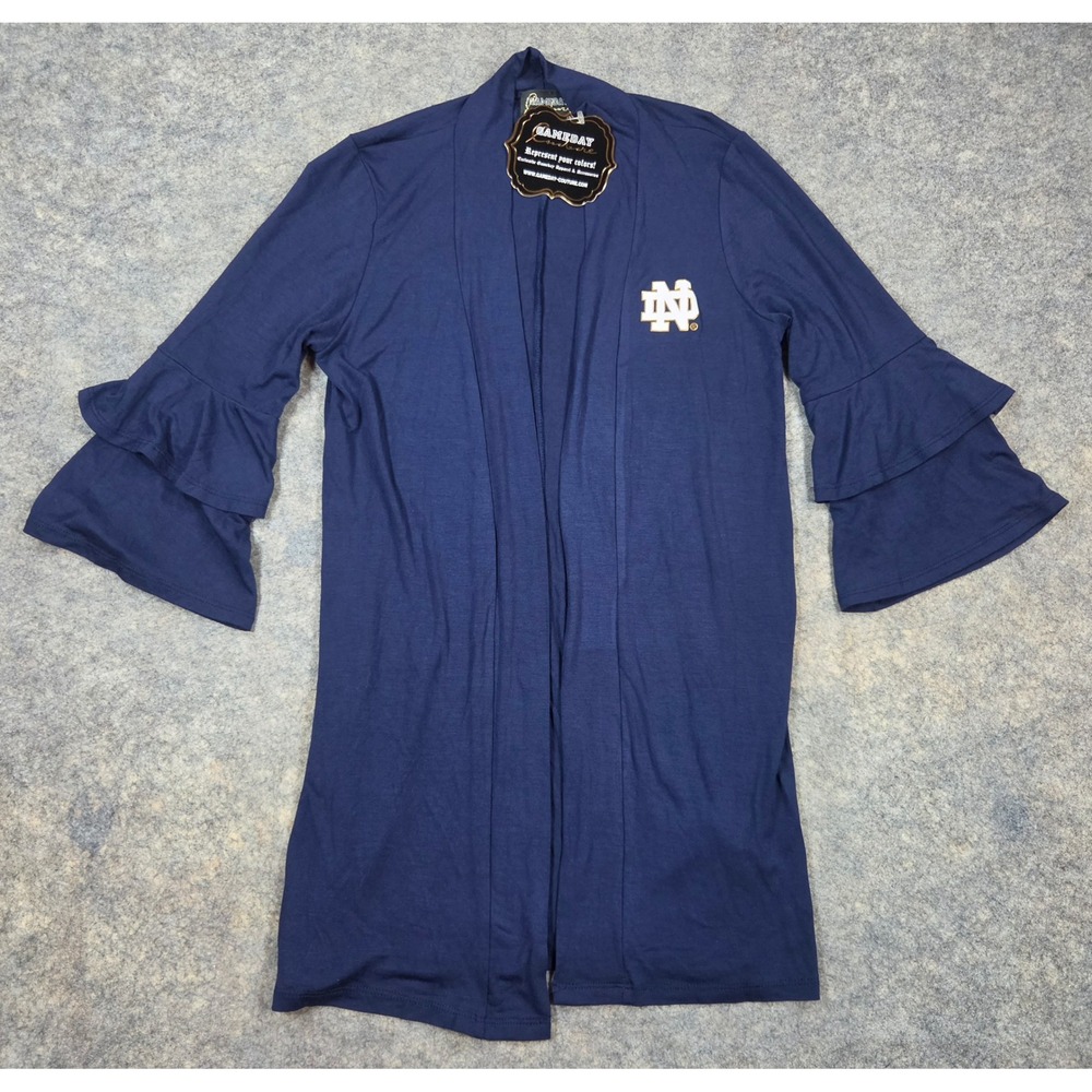 Gameday Couture Notre Dame Fighting Irish Navy Blue Ruffle Sleeve Cardigan XS